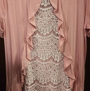 Lace back frilly shirt